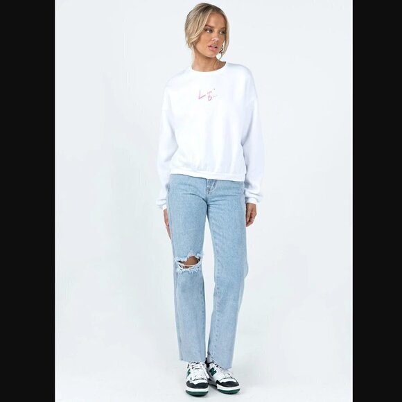 Princess Polly Lioness Love Bites White Pink Sweatshirt S - Picture 3 of 9